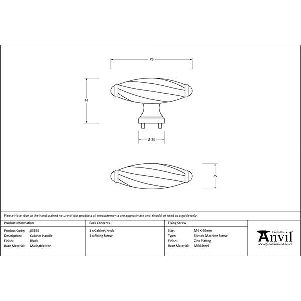 From The Anvil - Cabinet Handle - Black - 83679 - Choice Handles