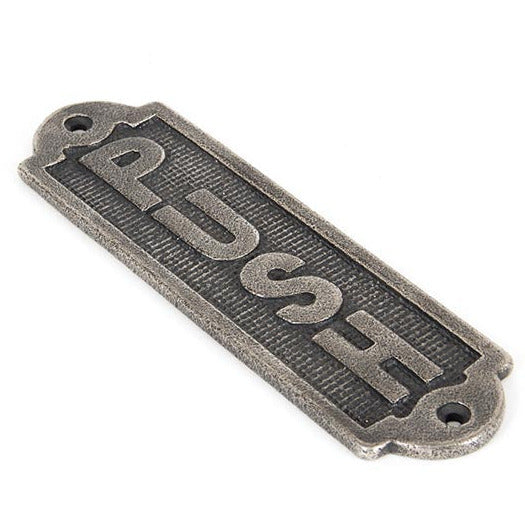 From The Anvil - Push Sign - Antique Pewter - 83683 - Choice Handles