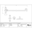 From The Anvil - 10" Forged Cabin Hook - Black - 83772 - Choice Handles
