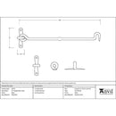 From The Anvil - 12" Forged Cabin Hook - Black - 83773 - Choice Handles