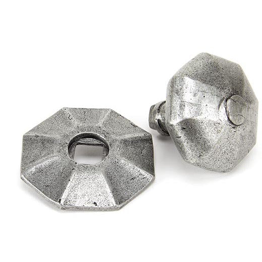 From The Anvil - Octagonal Centre Door Knob - Pewter Patina - 83778 - Choice Handles