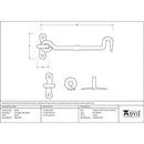 From The Anvil - 6" Forged Cabin Hook - Pewter Patina - 83793 - Choice Handles