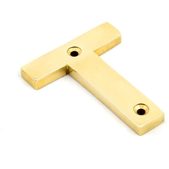 From The Anvil - Letter T - Polished Brass - 83801T - Choice Handles