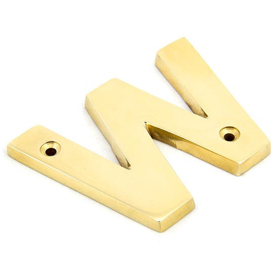 From The Anvil - Letter W - Polished Brass - 83801W - Choice Handles