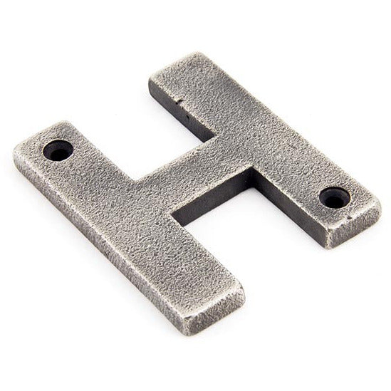 From The Anvil - Letter H - Antique Pewter - 83803H - Choice Handles