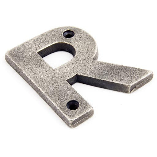 From The Anvil - Letter R - Antique Pewter - 83803R - Choice Handles