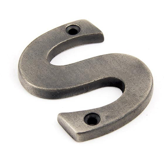 From The Anvil - Letter S - Antique Pewter - 83803S - Choice Handles