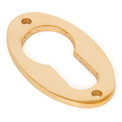 From The Anvil - Oval Euro Escutcheon - Polished Brass - 83815 - Choice Handles