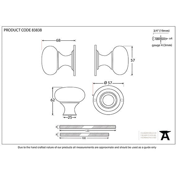 From The Anvil - Bun Mortice/Rim Knob Set - Ebony - 83838 - Choice Handles