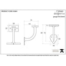 From The Anvil - 2.5" Handrail Bracket - Black - 83841 - Choice Handles