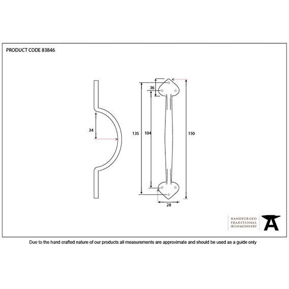 From The Anvil - Sash Pull - Beeswax - 83846 - Choice Handles