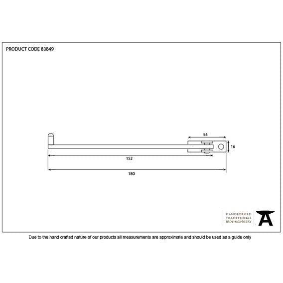 From The Anvil - 6" Roller Arm Stay - Black - 83849 - Choice Handles