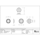 From The Anvil - Beehive Cabinet Knob 35mm - Ebony - 83869 - Choice Handles