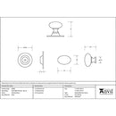 From The Anvil - Oval Cabinet Knob 33mm - Polished Brass - 83885 - Choice Handles