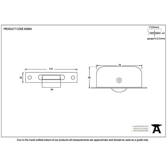 From The Anvil - Square Ended Sash Pulley 75kg - Lacquered Brass - 83894 - Choice Handles