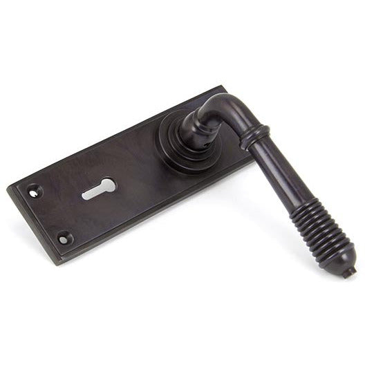From The Anvil - Reeded Lever Lock Set - Aged Bronze - 83953 - Choice Handles