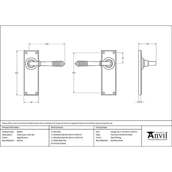 From The Anvil - Reeded Lever Latch Set - Aged Bronze - 83954 - Choice Handles