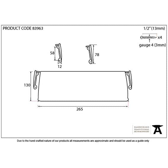 From The Anvil - Small Letter Plate Cover - Aged Bronze - 83963 - Choice Handles