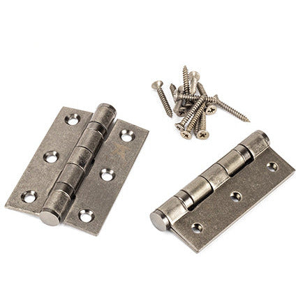 From The Anvil - 3" Ball Bearing Butt Hinge (Pair) ss - Pewter Patina - 90026 - Choice Handles