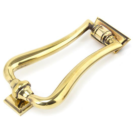 From The Anvil - Slimline Art Deco Door Knocker - Aged Brass - 90028 - Choice Handles