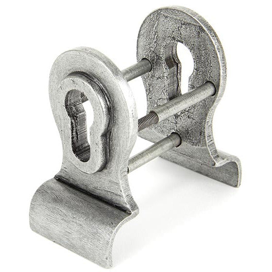 From The Anvil - 50mm Euro Door Pull (Back to Back fixings) - Pewter Patina - 90040 - Choice Handles