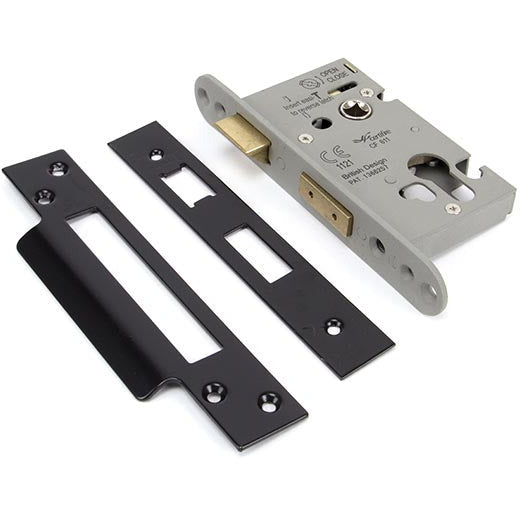 From The Anvil - 2 ½" Euro Profile Sash Lock - Black - 90055 - Choice Handles