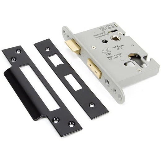 From The Anvil - 3" Euro Profile Sash Lock - Black - 90056 - Choice Handles