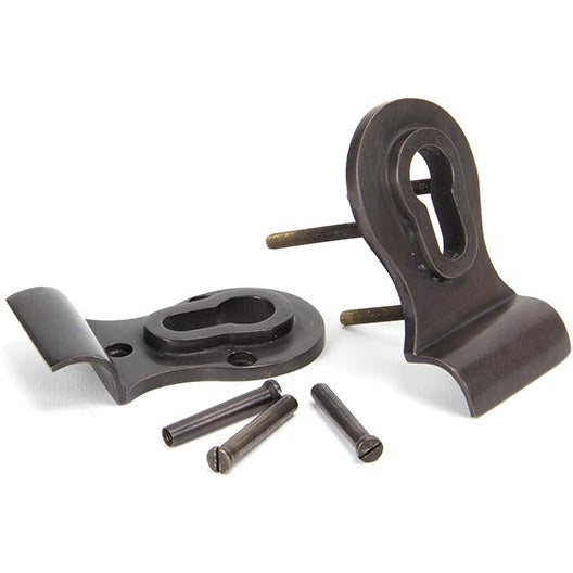 From The Anvil - 50mm Euro Door Pull (Back to Back fixings) - Aged Bronze - 90067 - Choice Handles