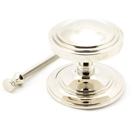 From The Anvil - Art Deco Centre Door Knob - Polished Nickel - 90068 - Choice Handles