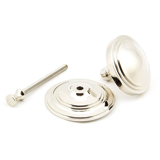 From The Anvil - Art Deco Centre Door Knob - Polished Nickel - 90068 - Choice Handles