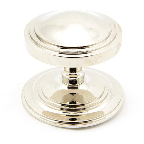 From The Anvil - Art Deco Centre Door Knob - Polished Nickel - 90068 - Choice Handles