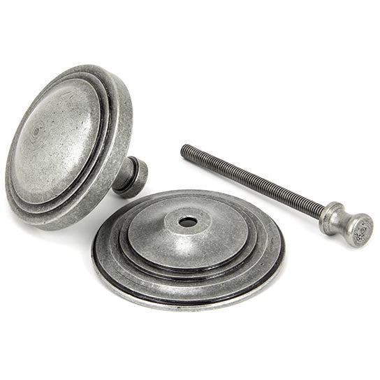 From The Anvil - Art Deco Centre Door Knob - Pewter Patina - 90069 - Choice Handles