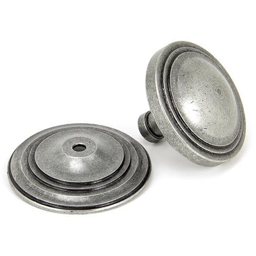 From The Anvil - Art Deco Centre Door Knob - Pewter Patina - 90069 - Choice Handles