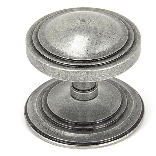 From The Anvil - Art Deco Centre Door Knob - Pewter Patina - 90069 - Choice Handles