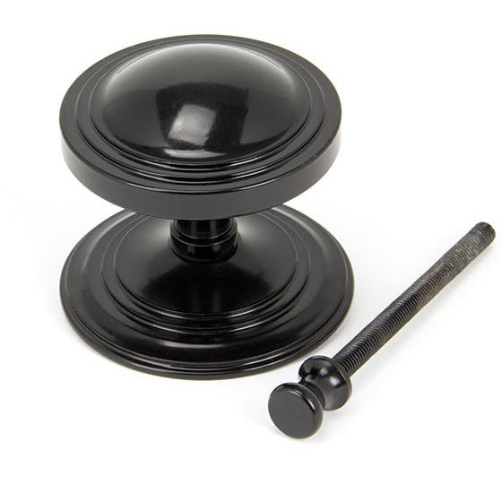 From The Anvil - Art Deco Centre Door Knob - Black - 90070 - Choice Handles