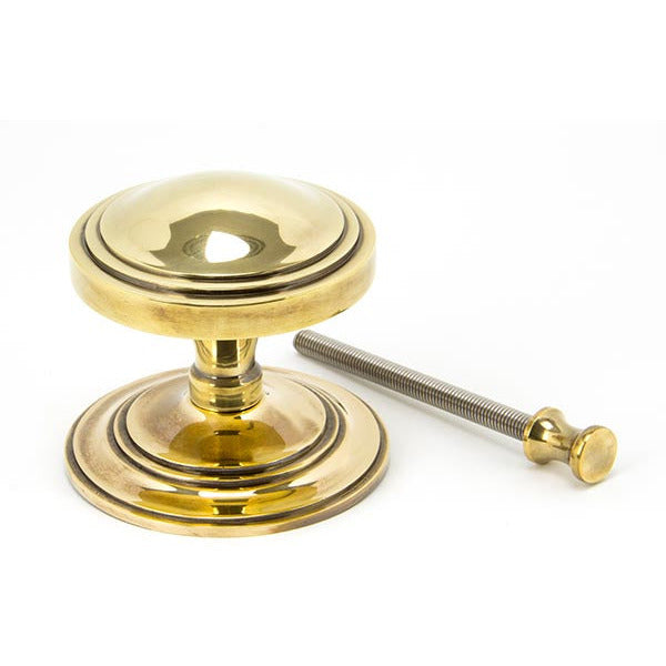 From The Anvil - Art Deco Centre Door Knob - Aged Brass - 90071 - Choice Handles