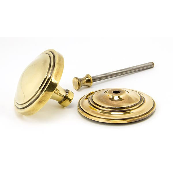 From The Anvil - Art Deco Centre Door Knob - Aged Brass - 90071 - Choice Handles