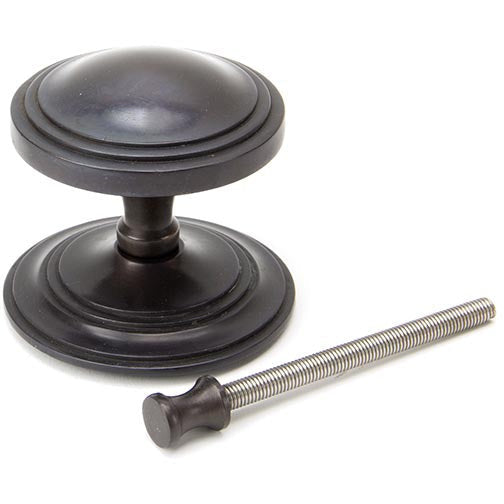 From The Anvil - Art Deco Centre Door Knob - Aged Bronze - 90072 - Choice Handles