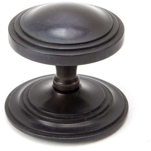 From The Anvil - Art Deco Centre Door Knob - Aged Bronze - 90072 - Choice Handles