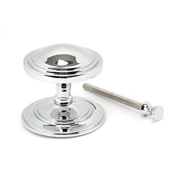 From The Anvil - Art Deco Centre Door Knob - Polished Chrome - 90073 - Choice Handles