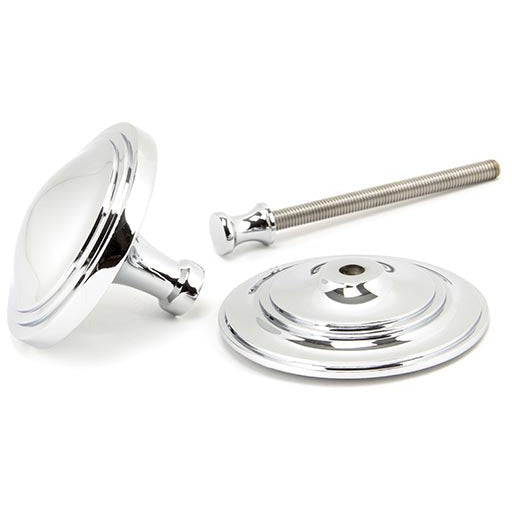 From The Anvil - Art Deco Centre Door Knob - Polished Chrome - 90073 - Choice Handles