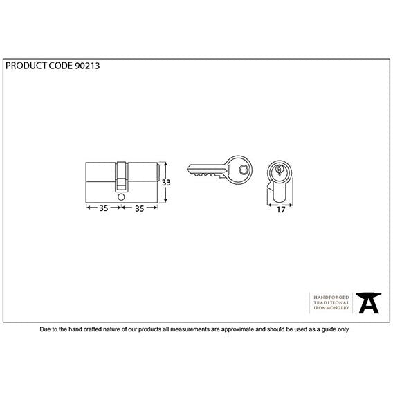 From The Anvil - 35/35 Euro Cylinder - Satin Chrome - 90213 - Choice Handles