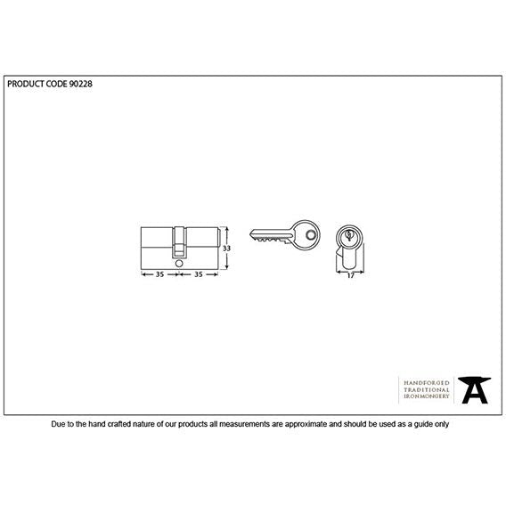 From The Anvil - 35/35 6pin Euro Cylinder KD - Black - 90228 - Choice Handles