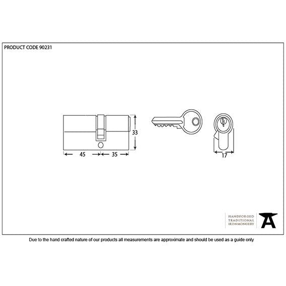 From The Anvil - 35/45 6pin Euro Cylinder KA - Black - 90231 - Choice Handles