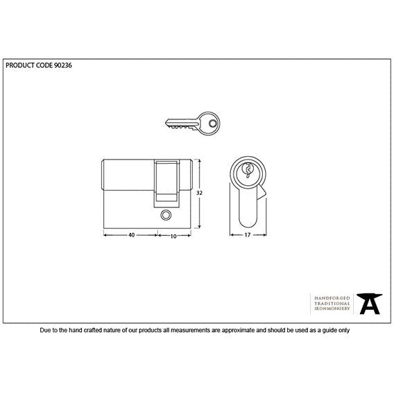 From The Anvil - 40/10 6pin Single Cylinder - Black - 90236 - Choice Handles