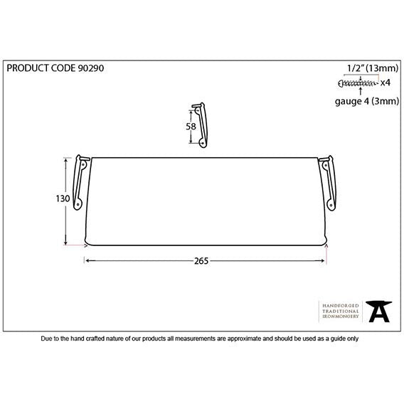 From The Anvil - Small Letter Plate Cover - Polished Nickel - 90290 - Choice Handles