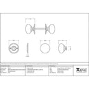 From The Anvil - Mushroom Mortice/Rim Knob Set - Polished Chrome - 90291 - Choice Handles