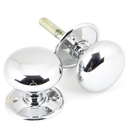 From The Anvil - Mushroom Mortice/Rim Knob Set - Polished Chrome - 90291 - Choice Handles
