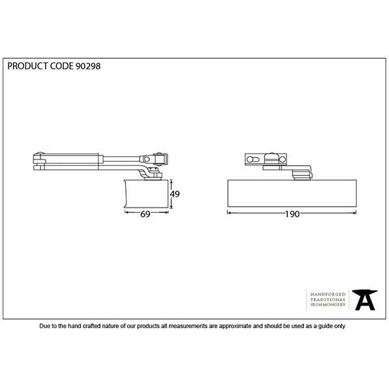 From The Anvil - Size 3 Door Closer & Cover - Black - 90298 - Choice Handles