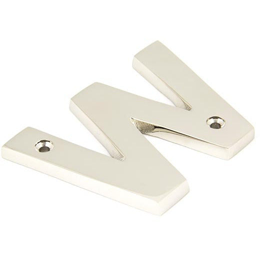 From The Anvil - Letter W - Polished Nickel - 90303W - Choice Handles